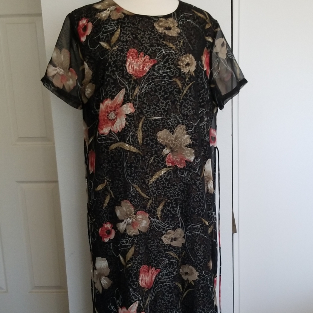 XL floral print shift dress